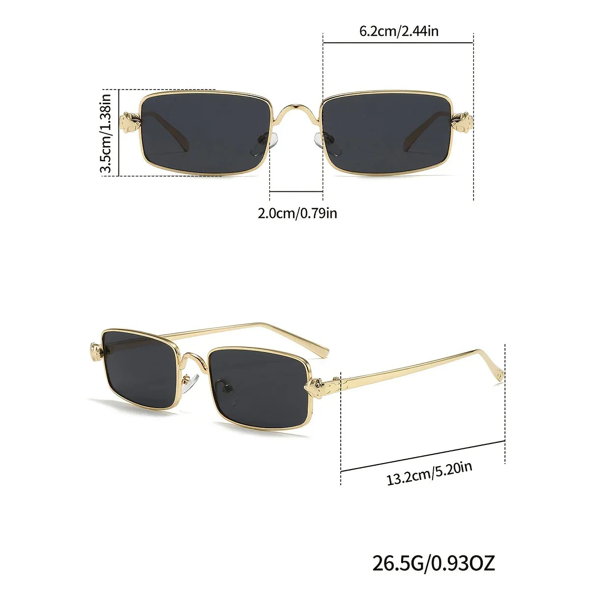 Men'S Vintage Square Frame Fashion Glasses, Copper Metal Texture