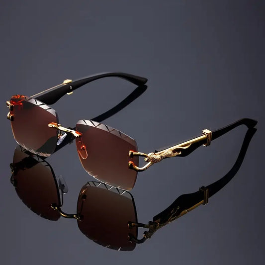 Frameless Gradient Lens Glasses, Metal Frame with AC Lenses, Scratch-Resistant