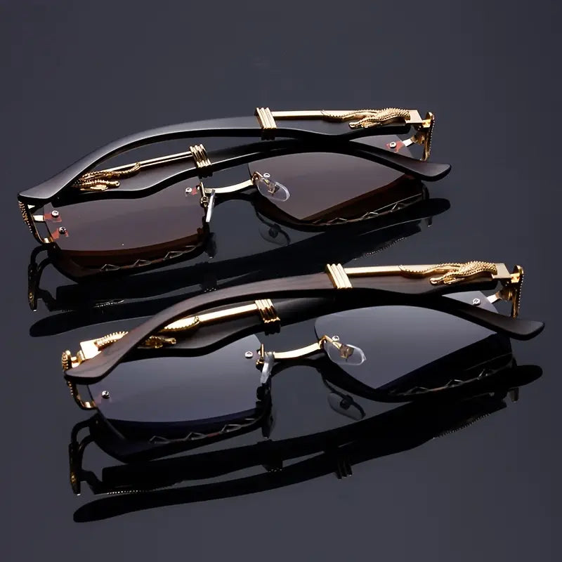 Frameless Gradient Lens Glasses, Metal Frame with AC Lenses, Scratch-Resistant