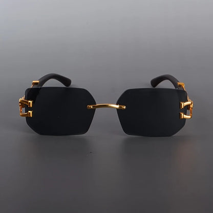 Boho Style Black Glasses with Golden Accents - Anti-Radiation, Scratch-Resistant
