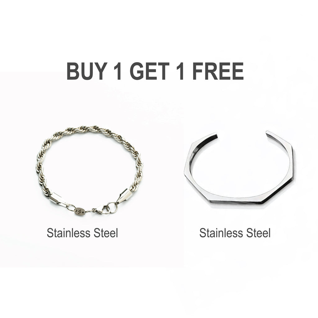 Rope Silver + Hexa Bracelet