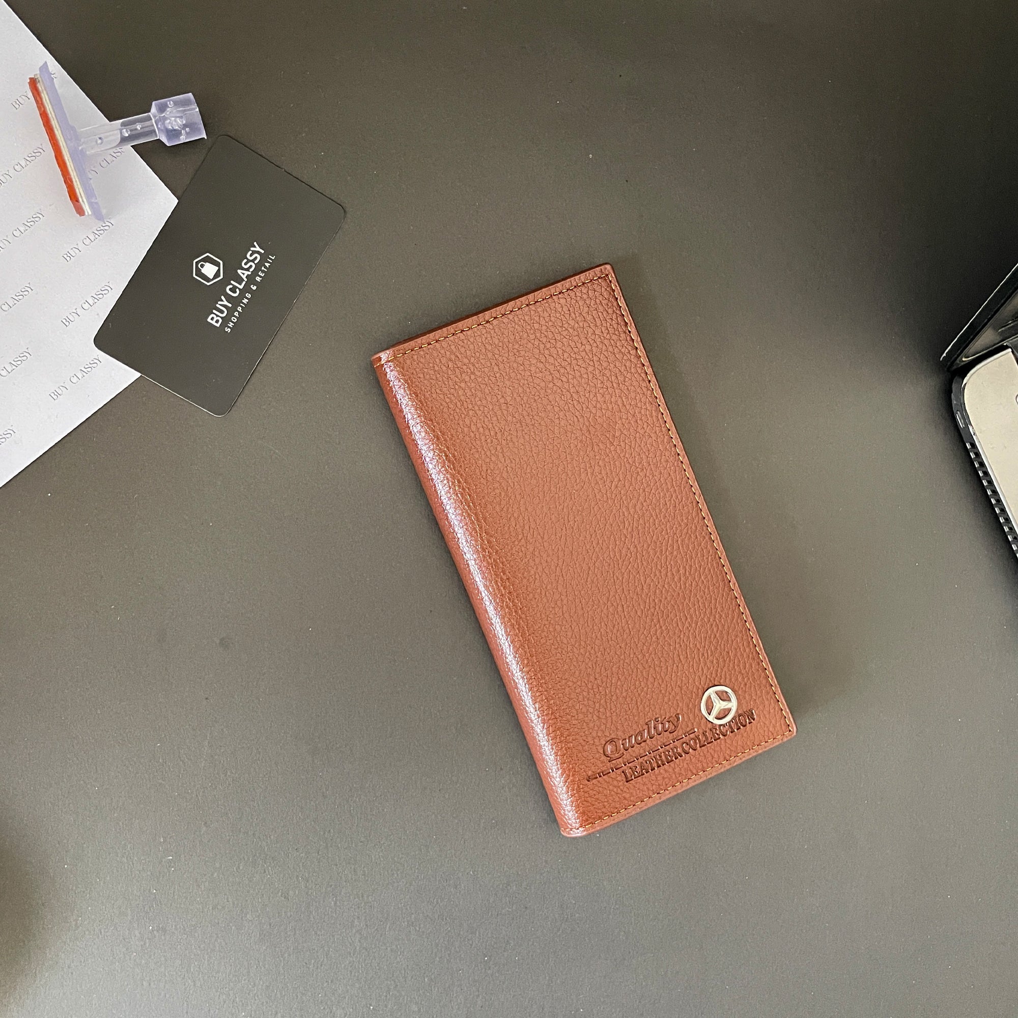 Long Wallet & Card Holder - Slim Design with ID Photo Frame, Multiple Card Slots