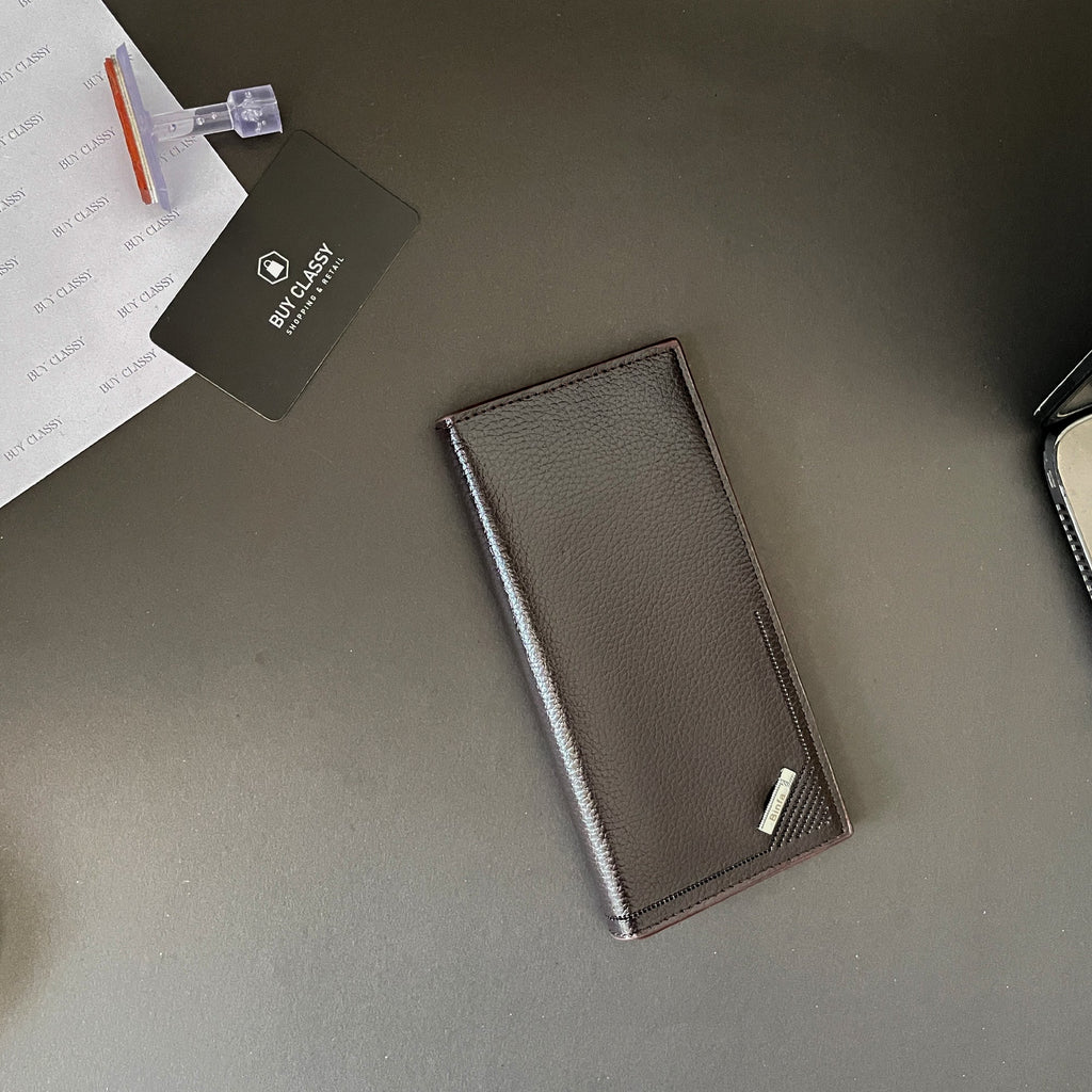 remium Genuine Leather Long Wallet for Men