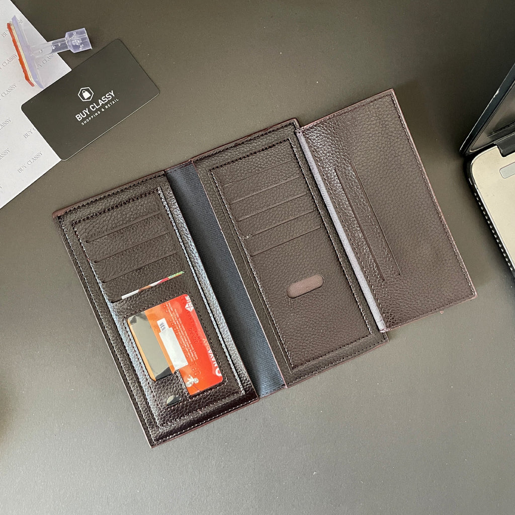 remium Genuine Leather Long Wallet for Men