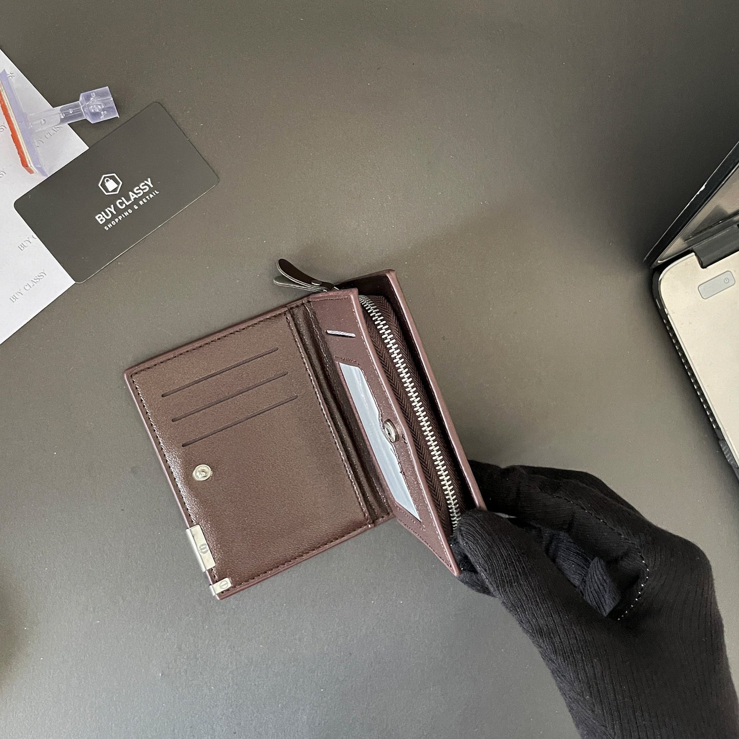 Balebaily Short Zipper High Quality Pu Leather Wallet Coin Purse