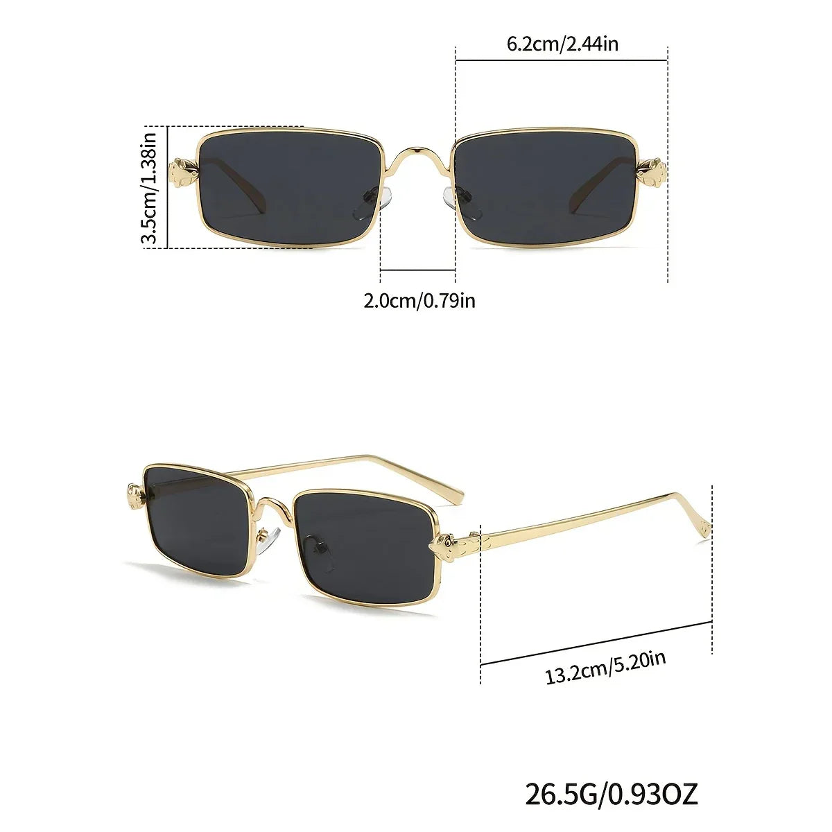 Men'S Vintage Square Frame Fashion Glasses, Copper Metal Texture