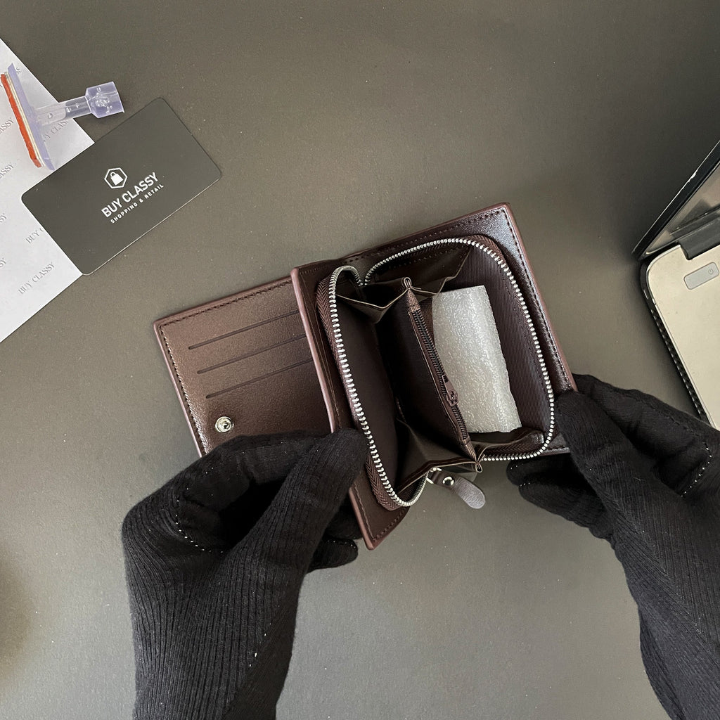 Balebaily Short Zipper High Quality Pu Leather Wallet Coin Purse