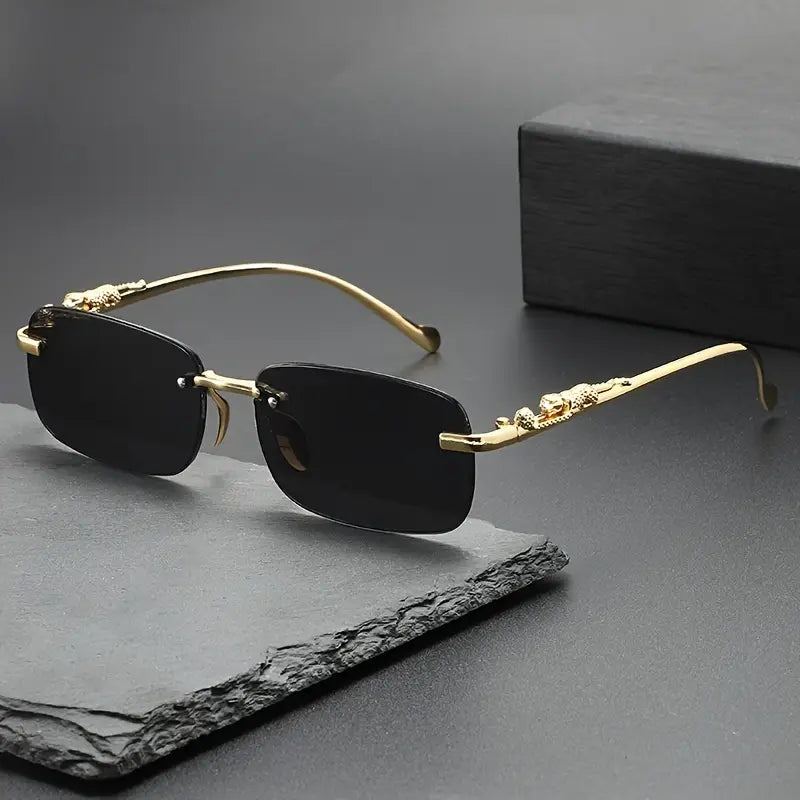 Luxury Retro Gradient Leopard Head Fashion Glasses for Men