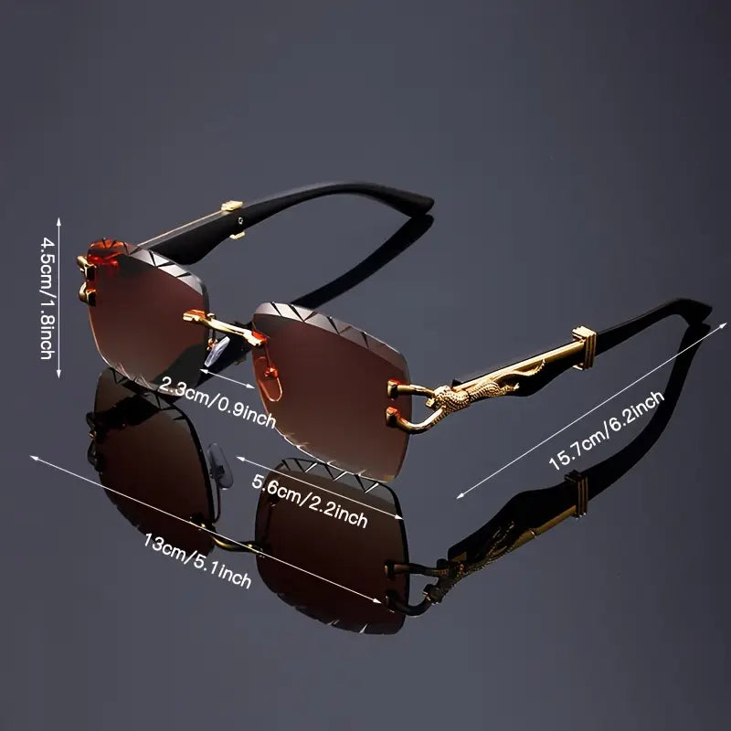 Frameless Gradient Lens Glasses, Metal Frame with AC Lenses, Scratch-Resistant