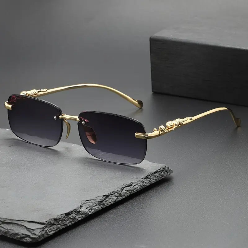 Luxury Retro Gradient Leopard Head Fashion Glasses for Men