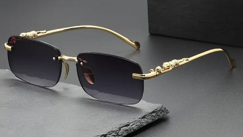 Luxury Retro Gradient Leopard Head Fashion Glasses for Men