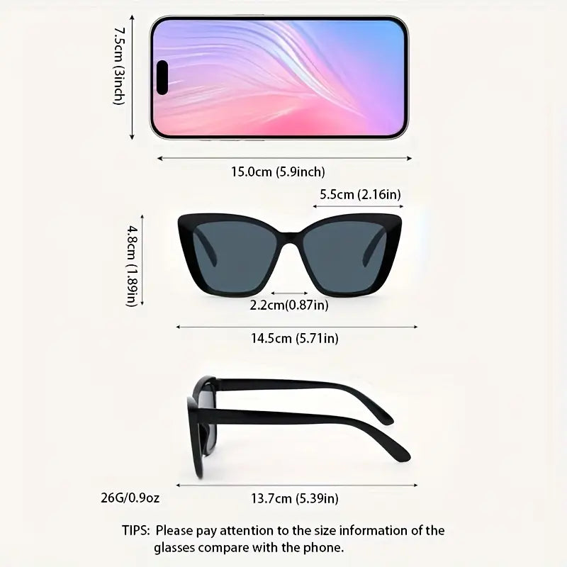 Popular Retro Large Frame Colorful Cat Eye Personal Trendy Fashionable Glasses
