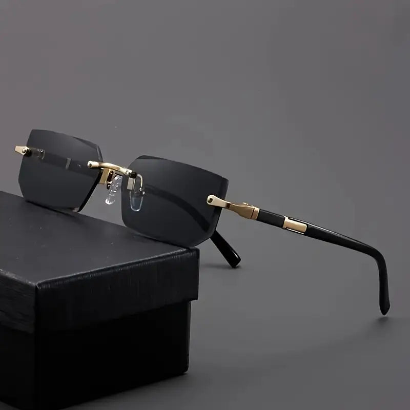 Frameless Glasses + Men's Long Wallet + Hexa Bracelet