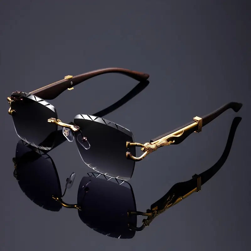 Frameless Gradient Lens Glasses, Metal Frame with AC Lenses, Scratch-Resistant