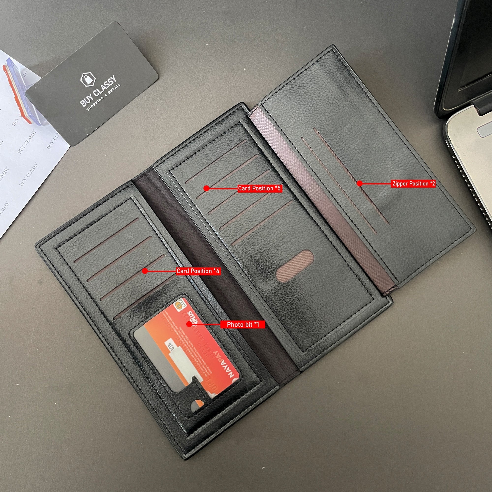 Frameless Glasses + Men's Long Wallet + Hexa Bracelet