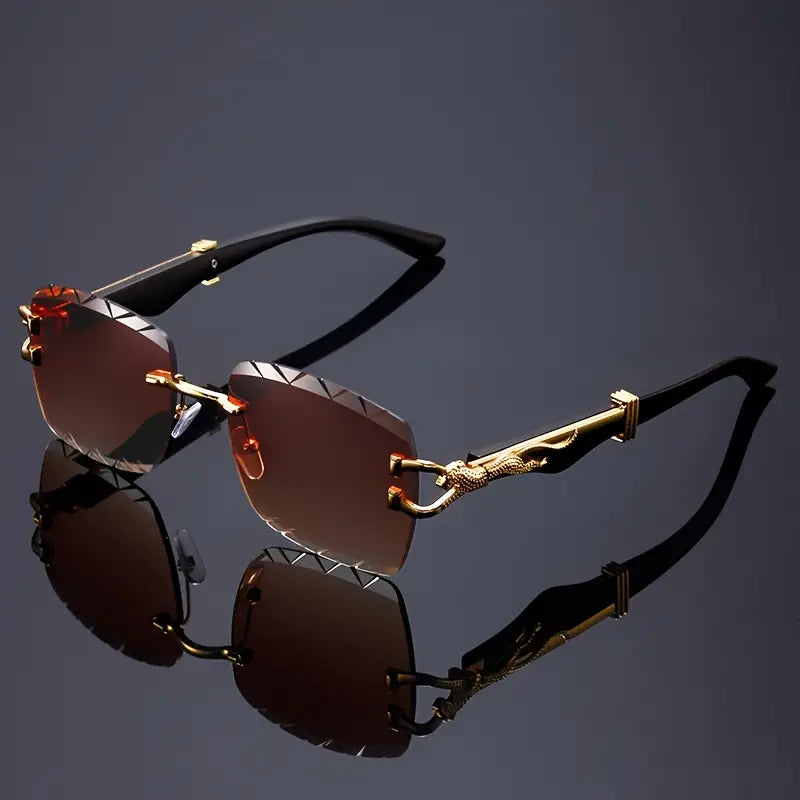 Frameless Gradient Lens Glasses, Metal Frame with AC Lenses, Scratch-Resistant