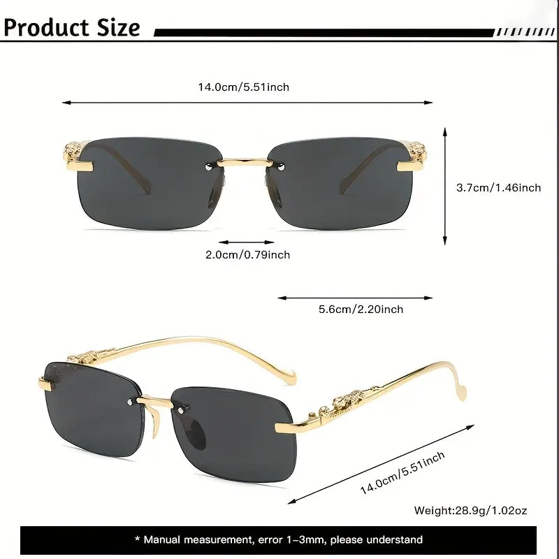 Luxury Retro Gradient Leopard Head Fashion Glasses for Men