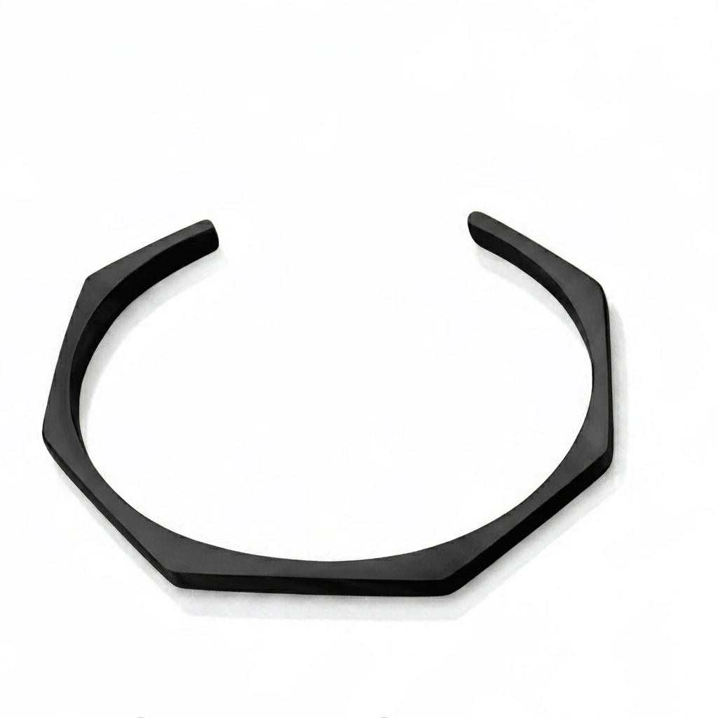 Hexa bracelet black + Black Greek Ring
