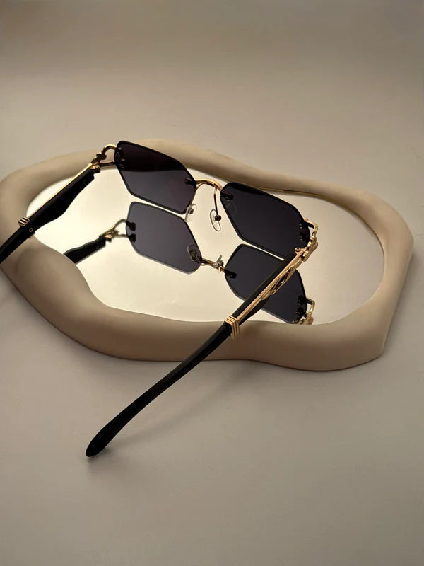 Men's Vintage Fashion Glasses with -Glare & Wood Grain Frame