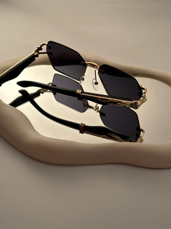 Men's Vintage Fashion Glasses with -Glare & Wood Grain Frame