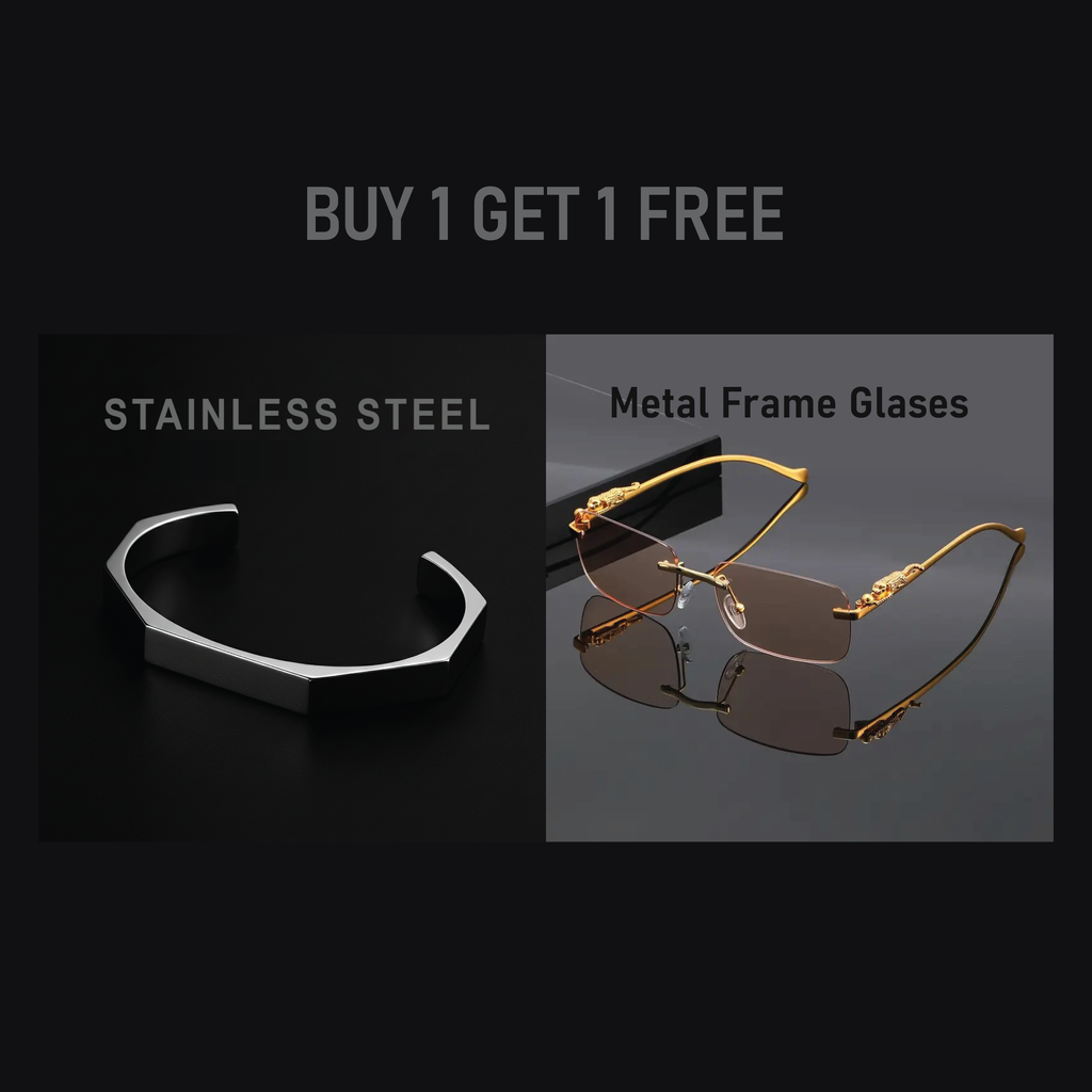 Hexa Stainless Steel Bracelet + Frameless Glasses