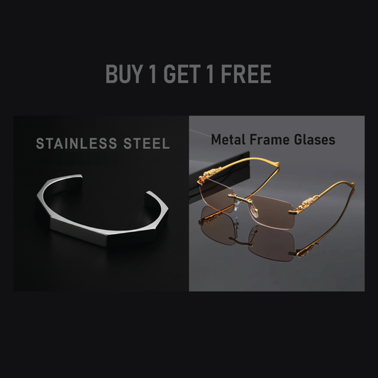 Hexa Stainless Steel Bracelet + Frameless Glasses