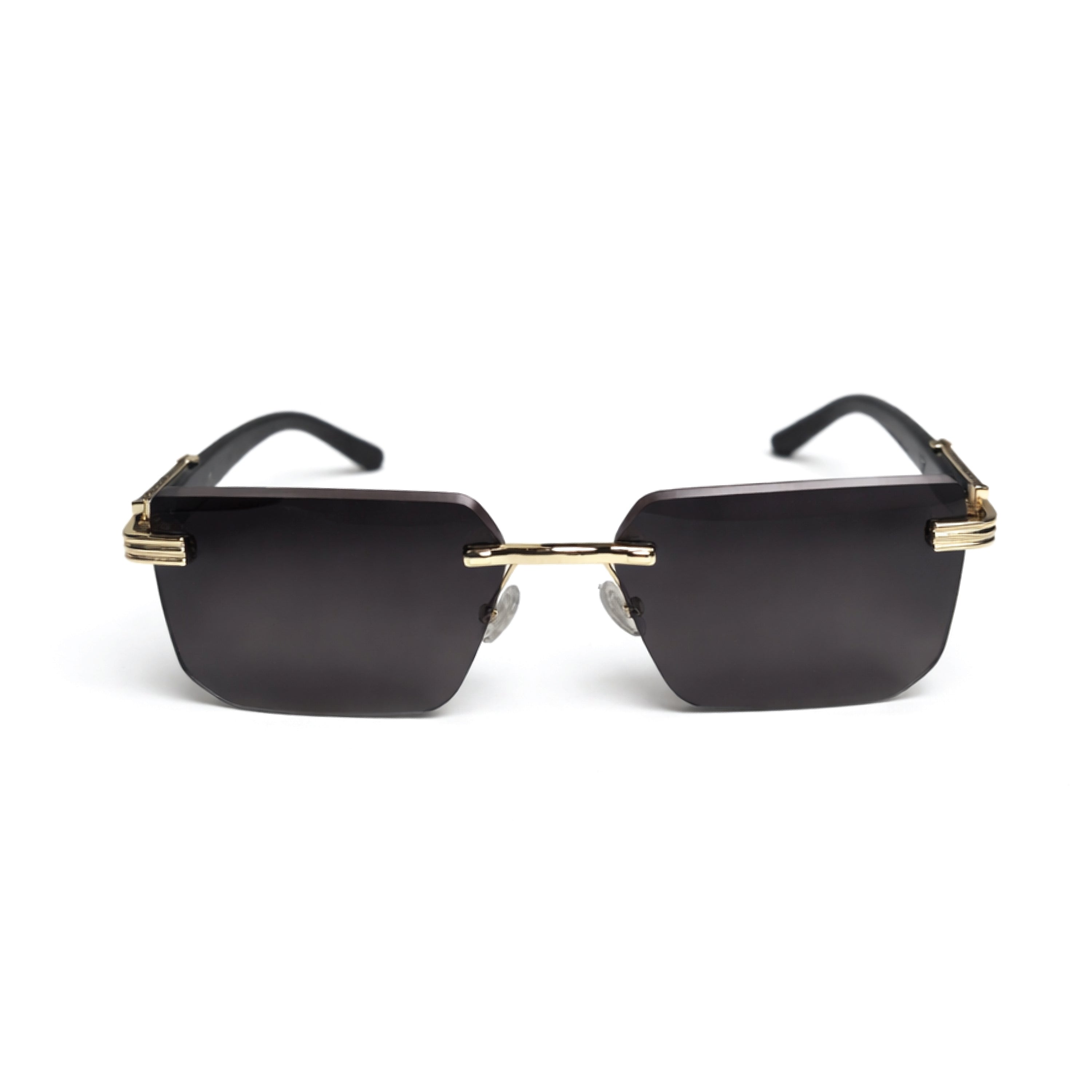 Cartier Leopard Print Black Rimless Sunglasses