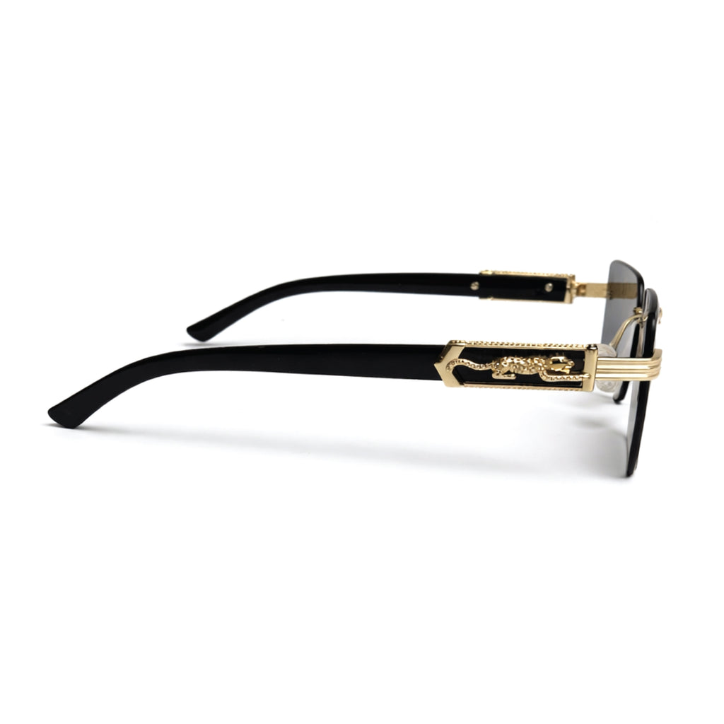 Cartier Leopard Print Black Rimless Sunglasses