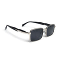 Men's Retro Square Metal Frame Fashion Glasses with Golden Accents