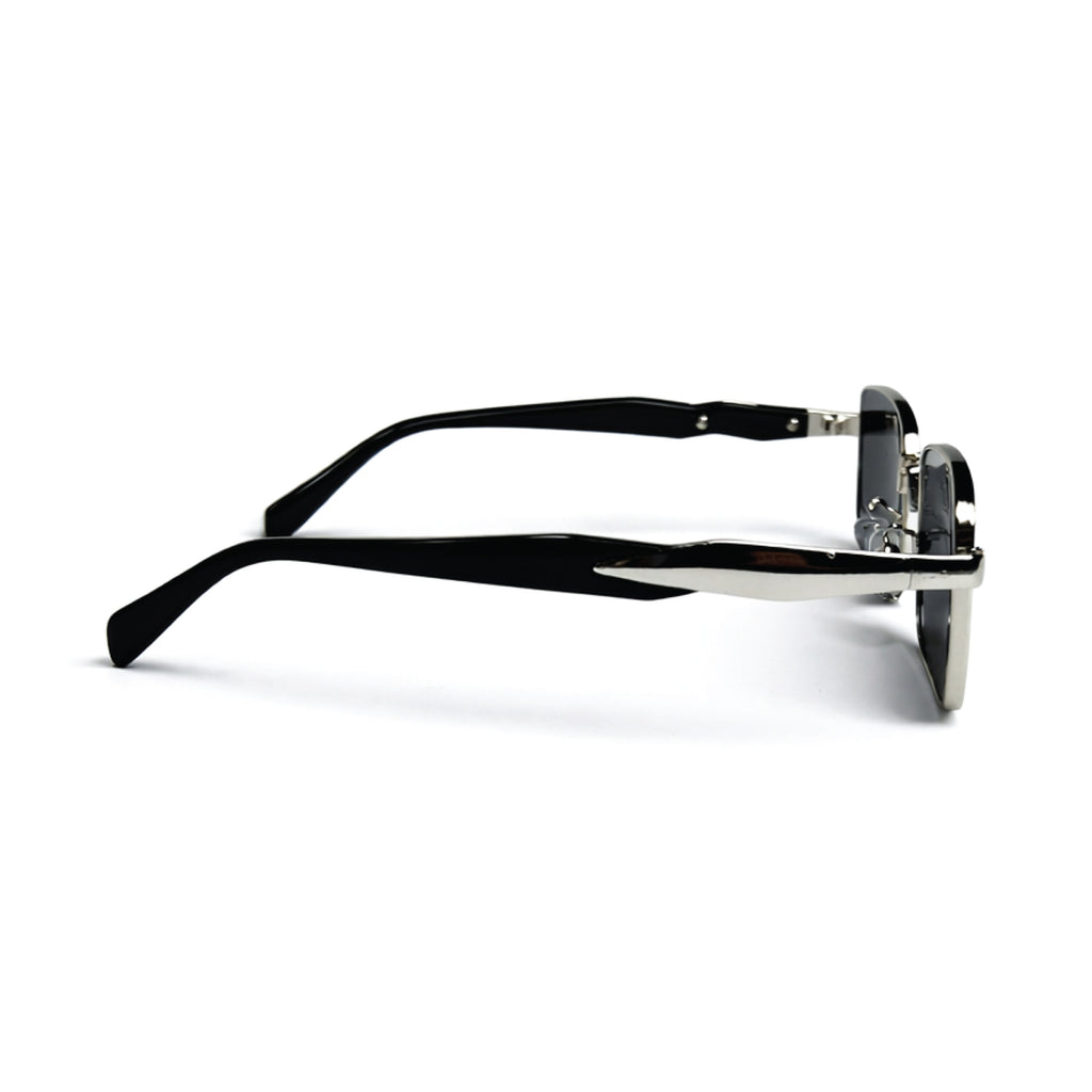 Men's Retro Square Metal Frame Fashion Glasses with Golden Accents