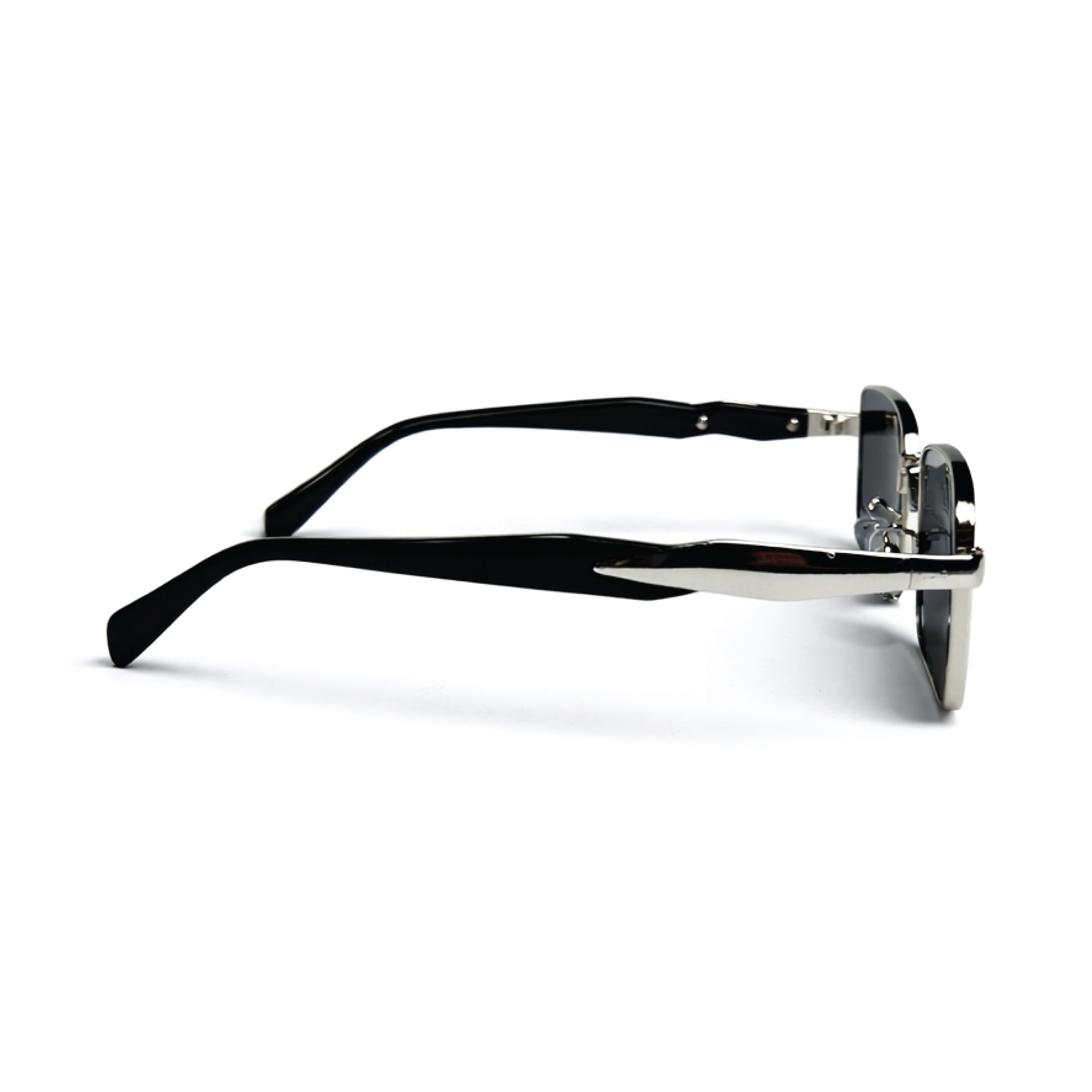 Men's Retro Square Metal Frame Fashion Glasses with Golden Accents