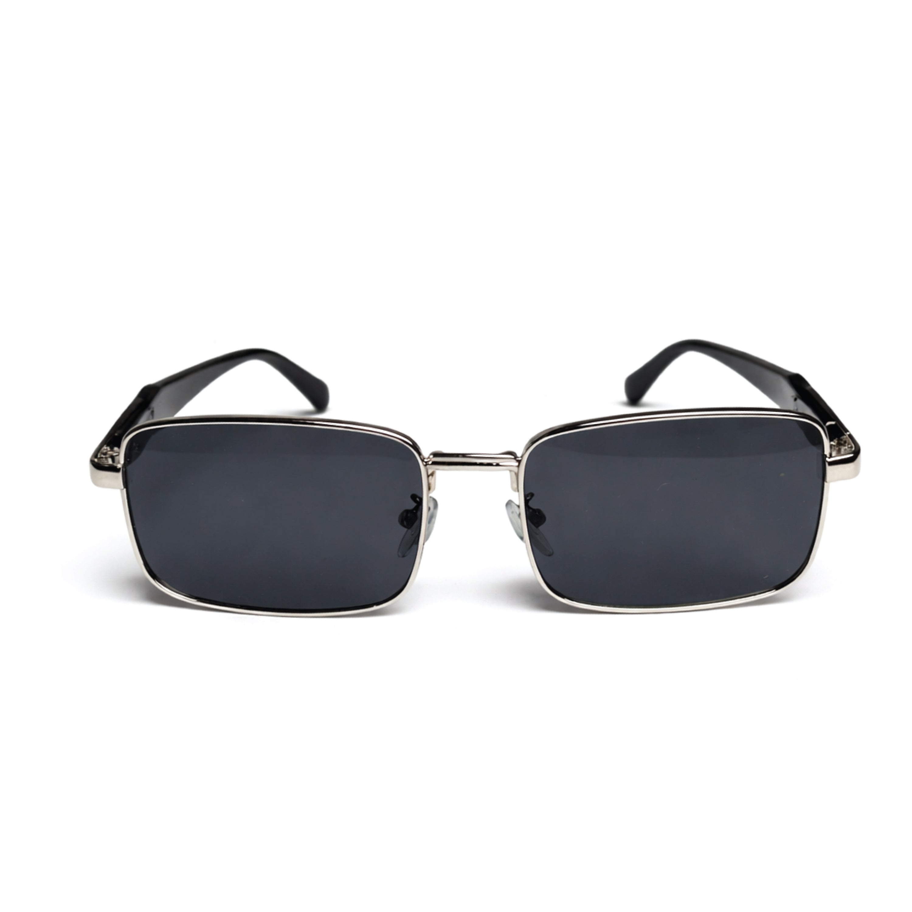 Men's Retro Square Metal Frame Fashion Glasses with Golden Accents