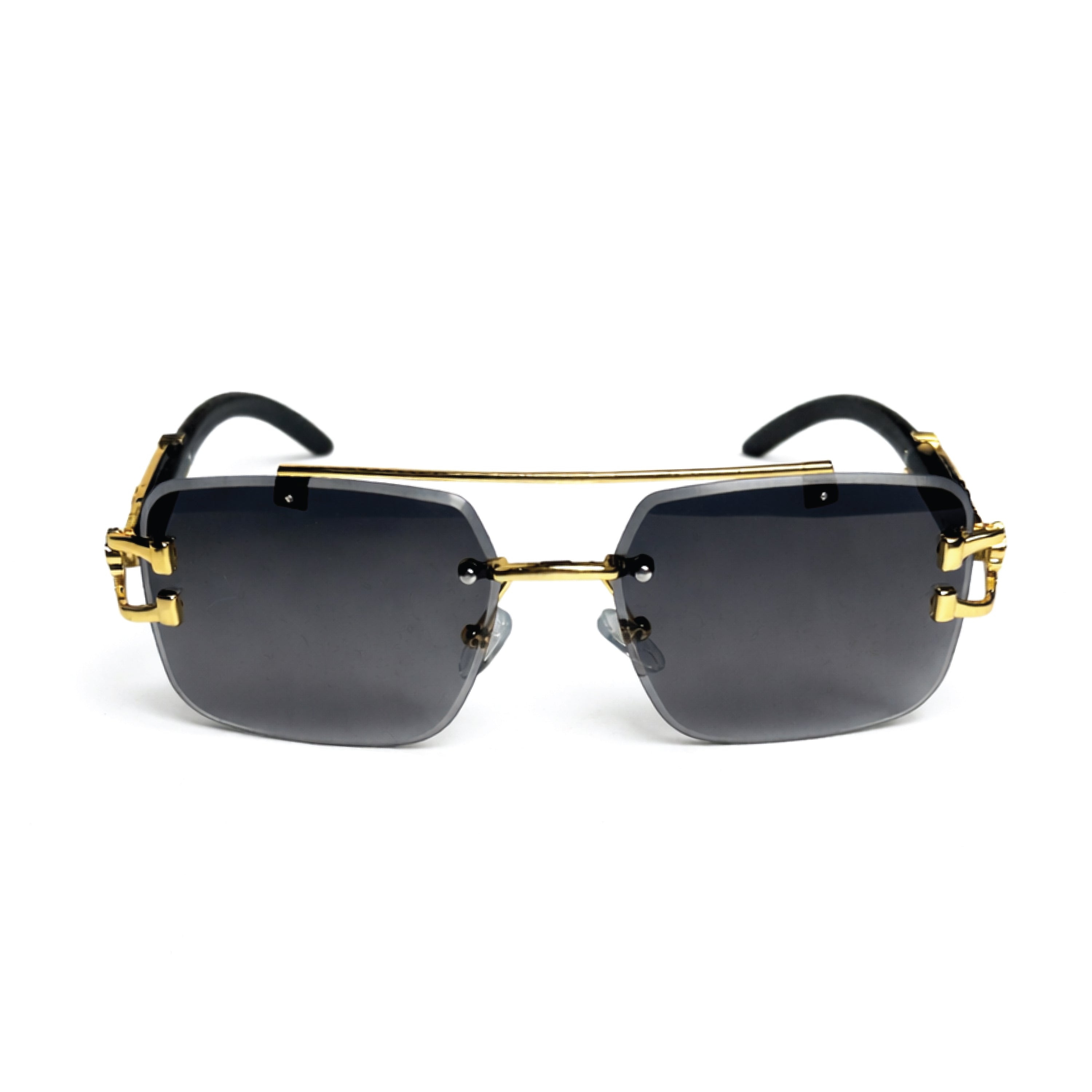 Men's Metal Square Frameless Double Bar Vintage High-Quality