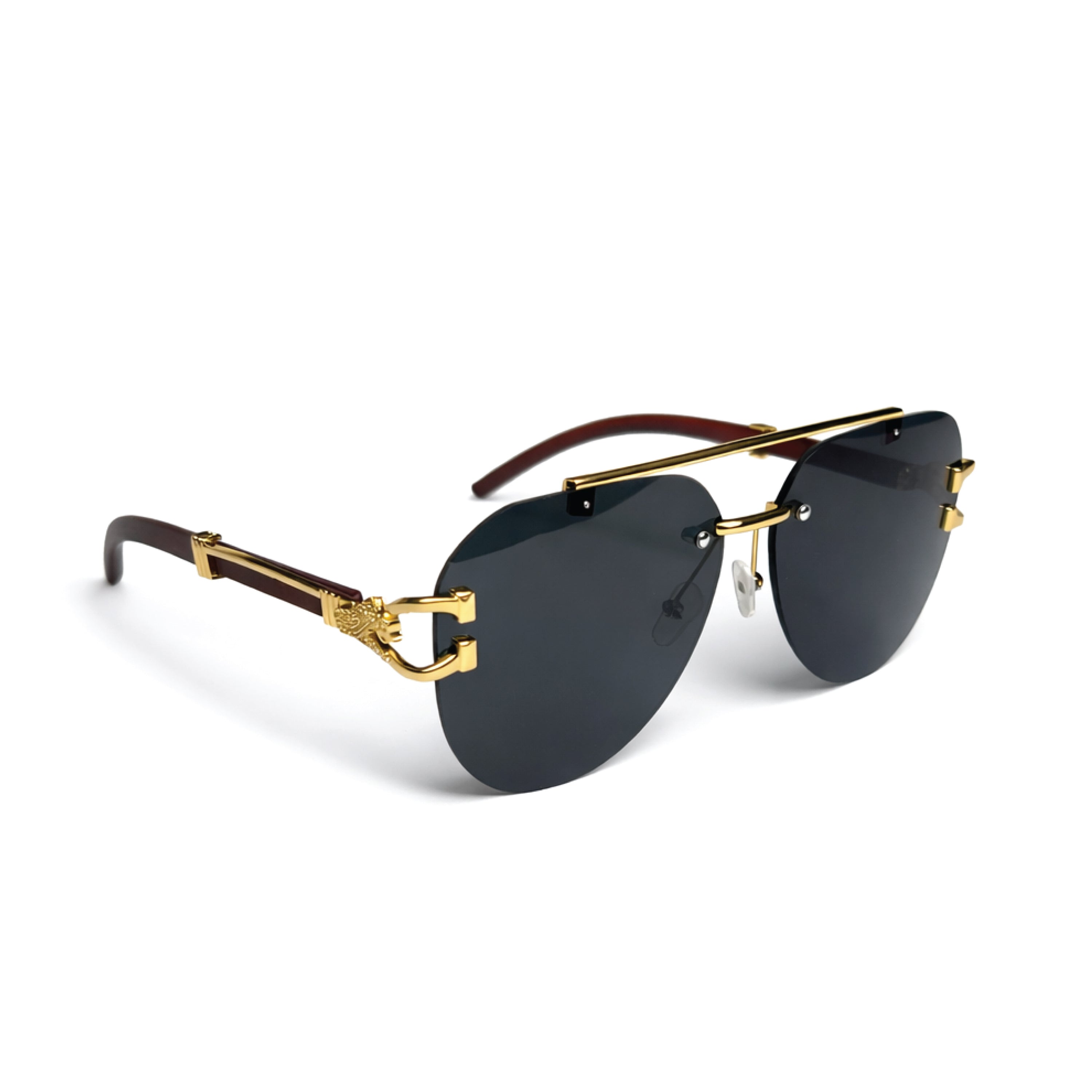 Retro Double Bridges Rimless Square sunglasses