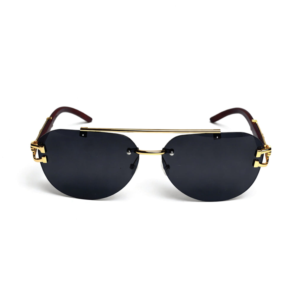 Retro Double Bridges Rimless Square sunglasses