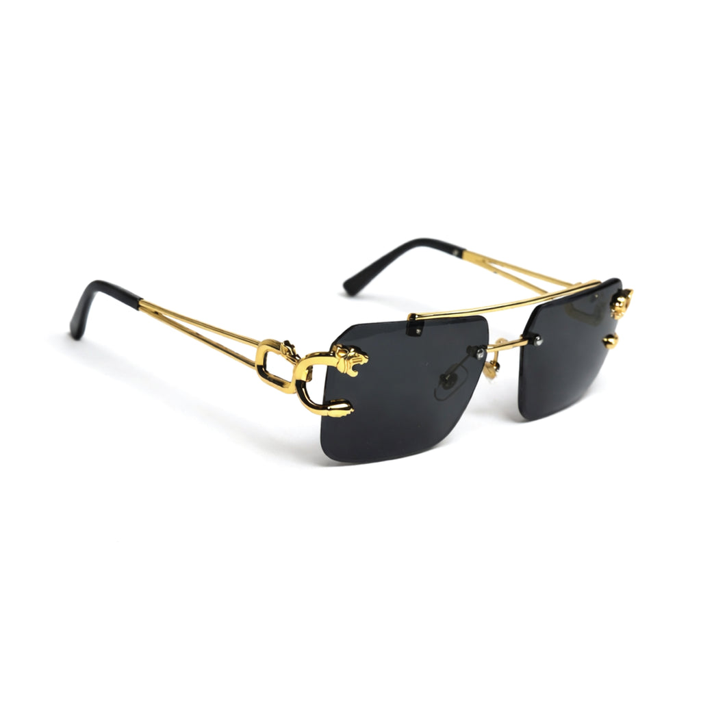 Retro Cheetah Decoration Rimless Sunglasses