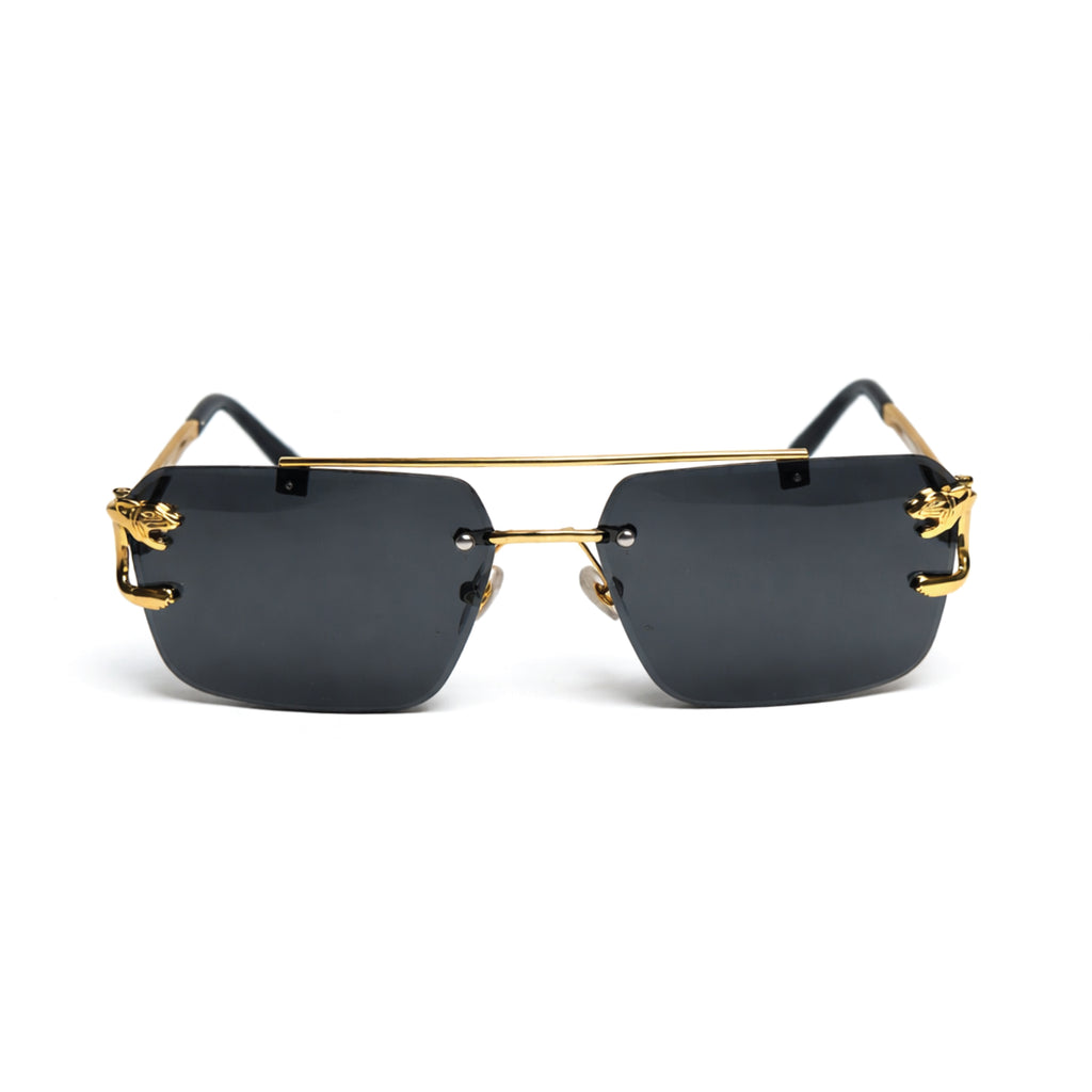 Retro Cheetah Decoration Rimless Sunglasses