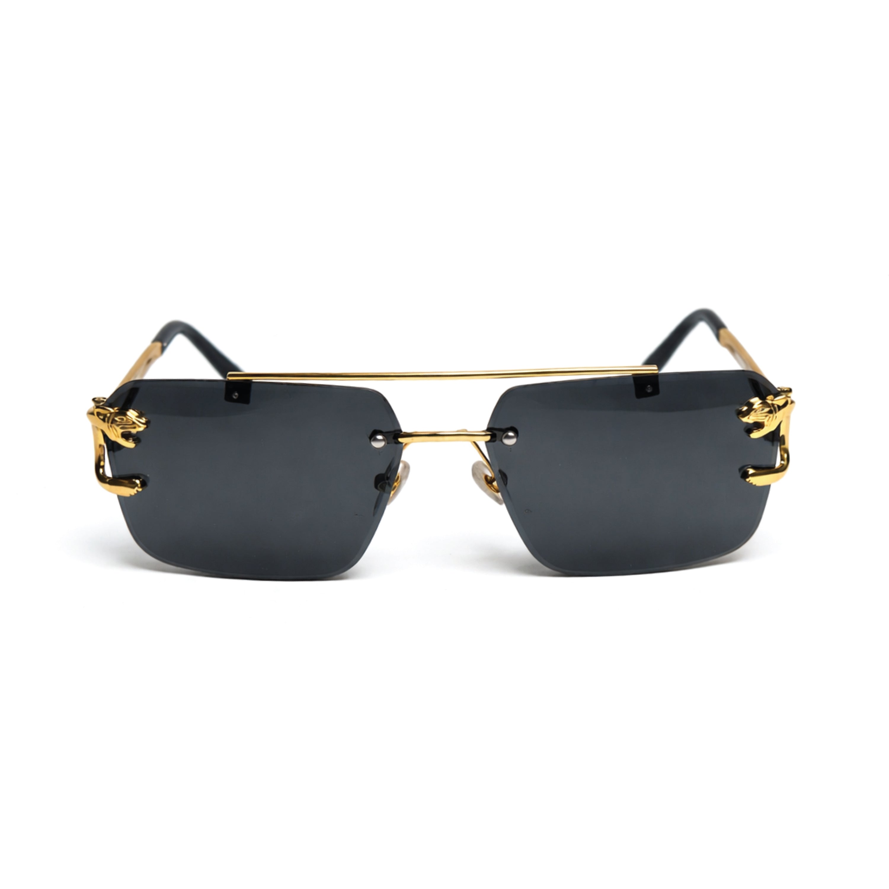 Retro Cheetah Decoration Rimless Sunglasses