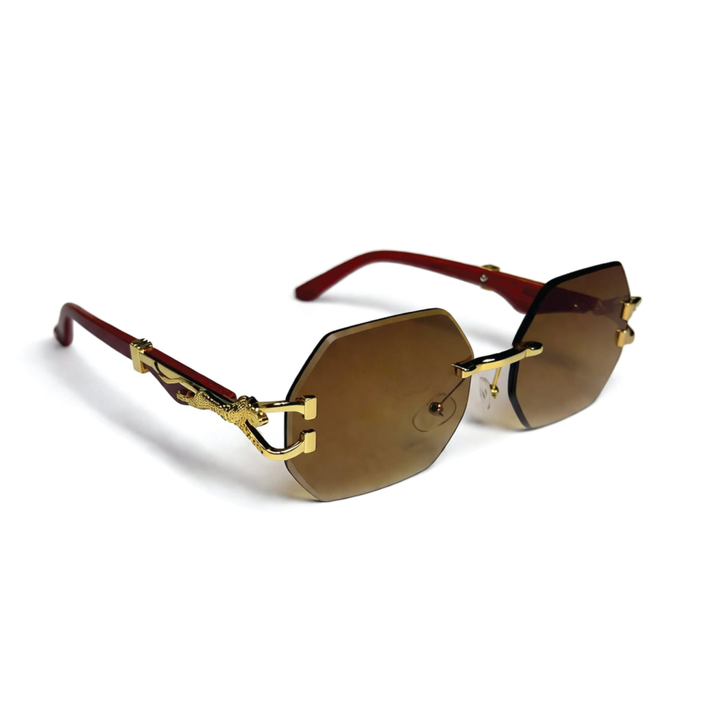 Men's Vintage Fashion Glasses with -Glare & Wood Grain Frame
