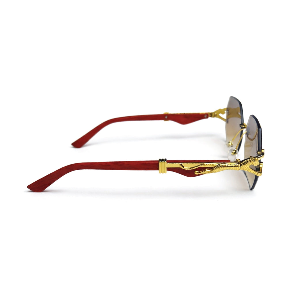 Men's Vintage Fashion Glasses with -Glare & Wood Grain Frame