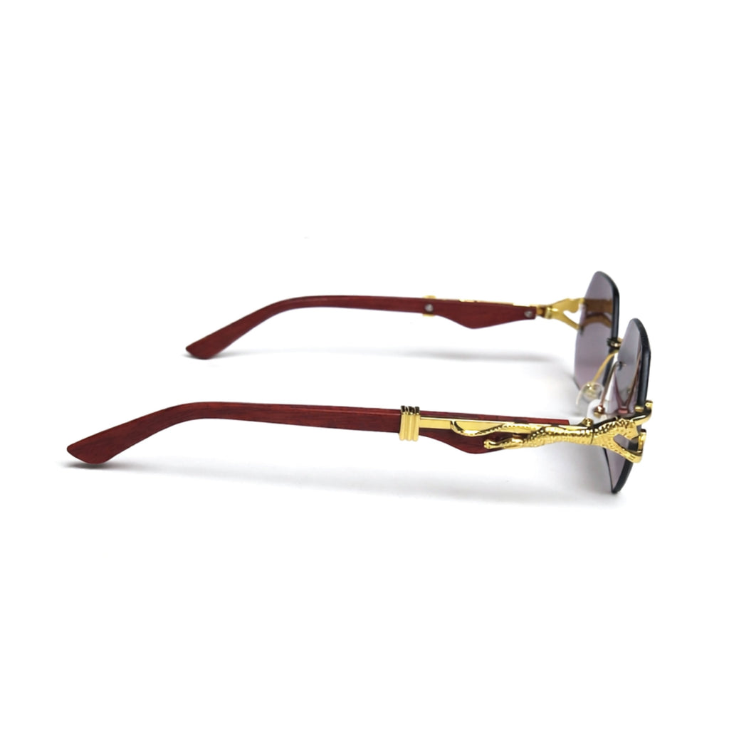 Men's Vintage Fashion Glasses with -Glare & Wood Grain Frame