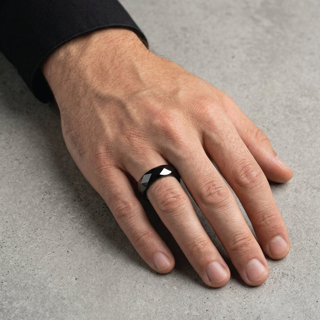 Black Hematite Magnetic Ring