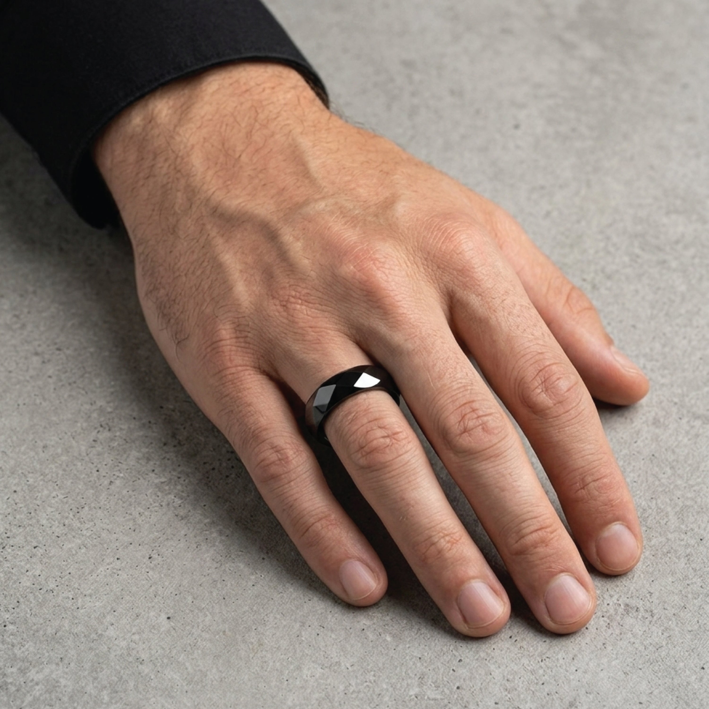 Black Hematite Magnetic Ring