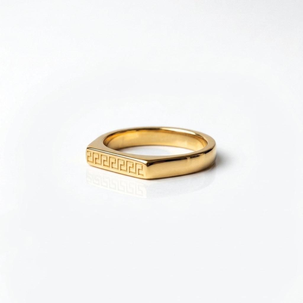 Elysian Greek Key Ring for men's