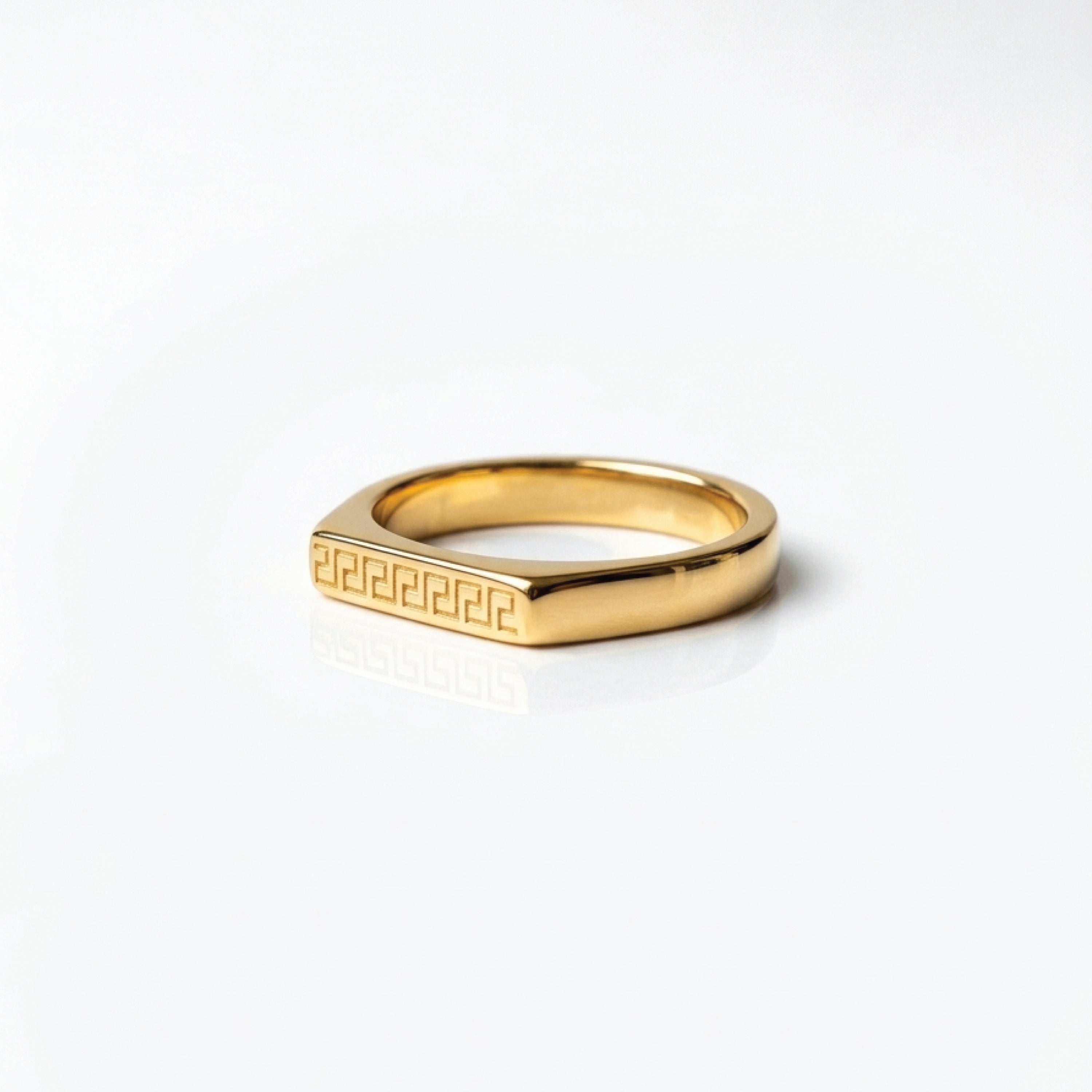 Elysian Greek Key Ring for men's