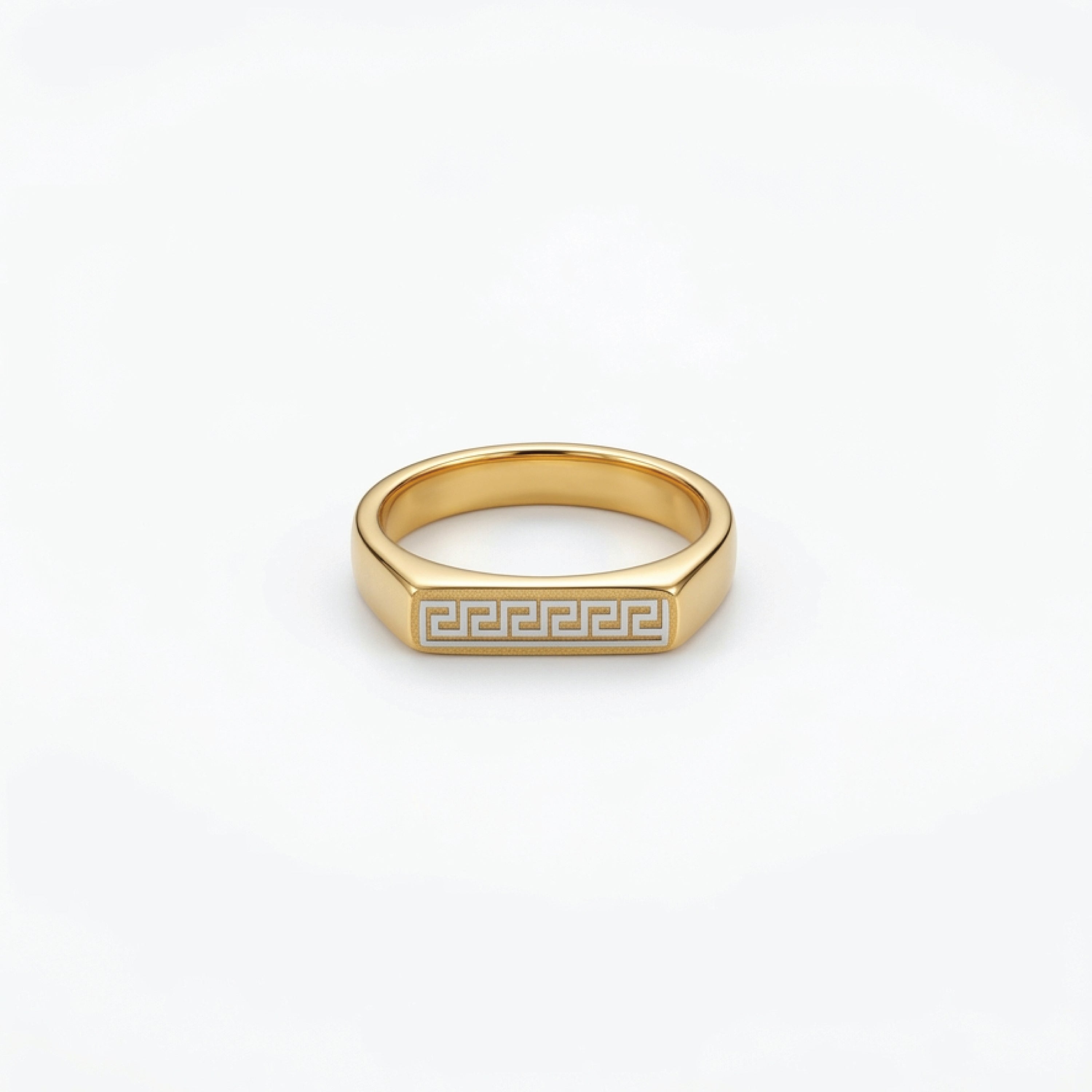 Elysian Greek Key Ring for men's