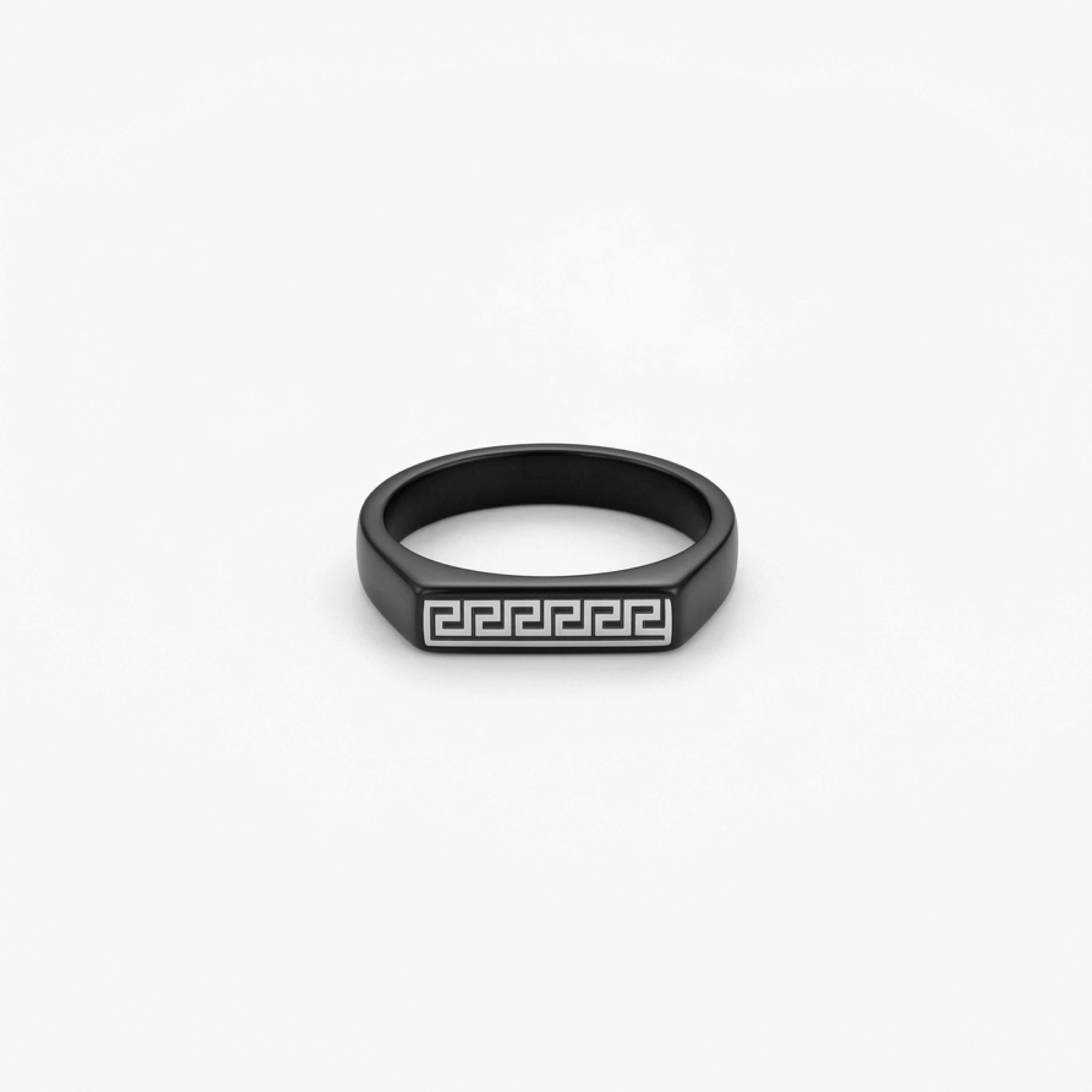 Elysian Greek Key Ring for men's