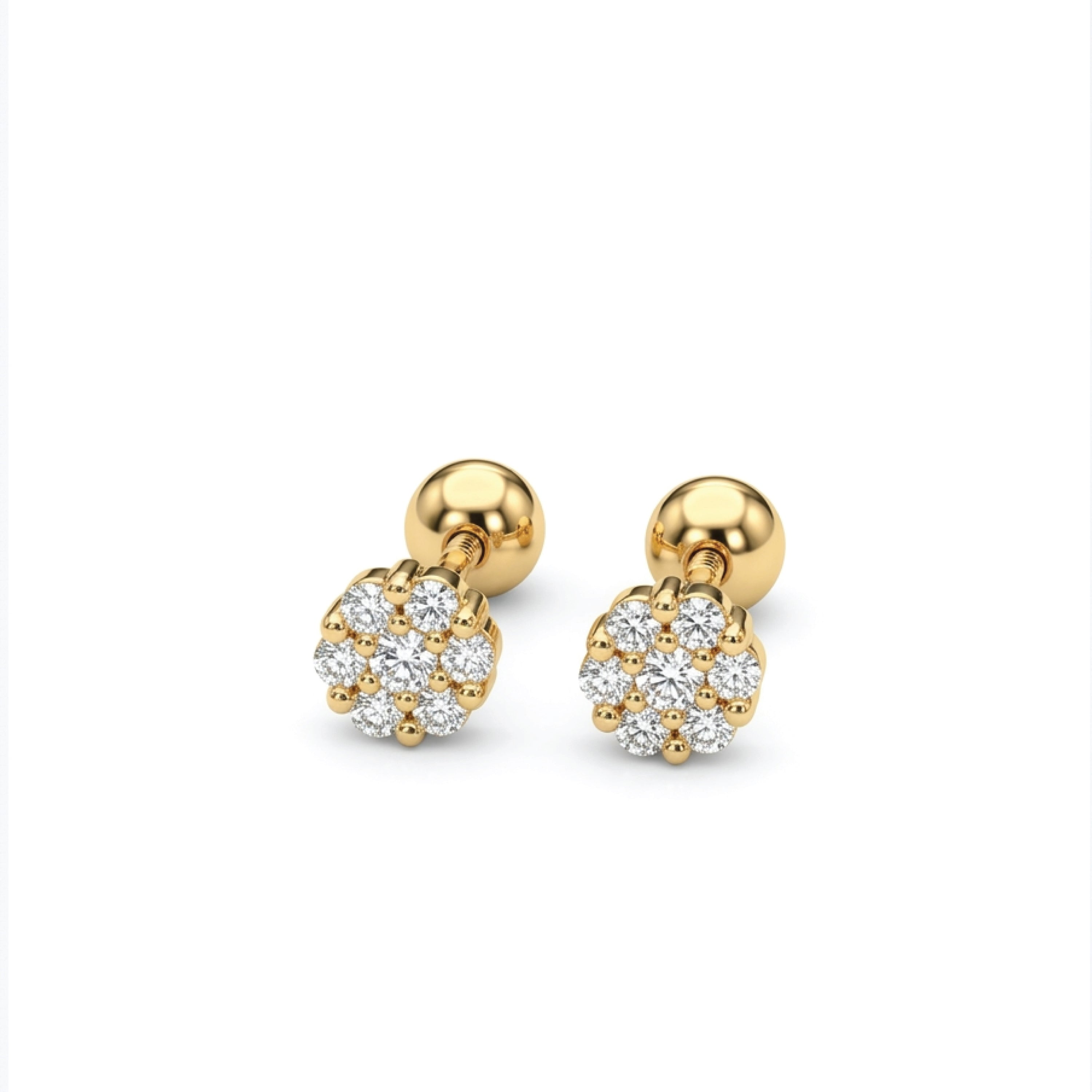 Mini Flower Stone Tragus Silver Earring