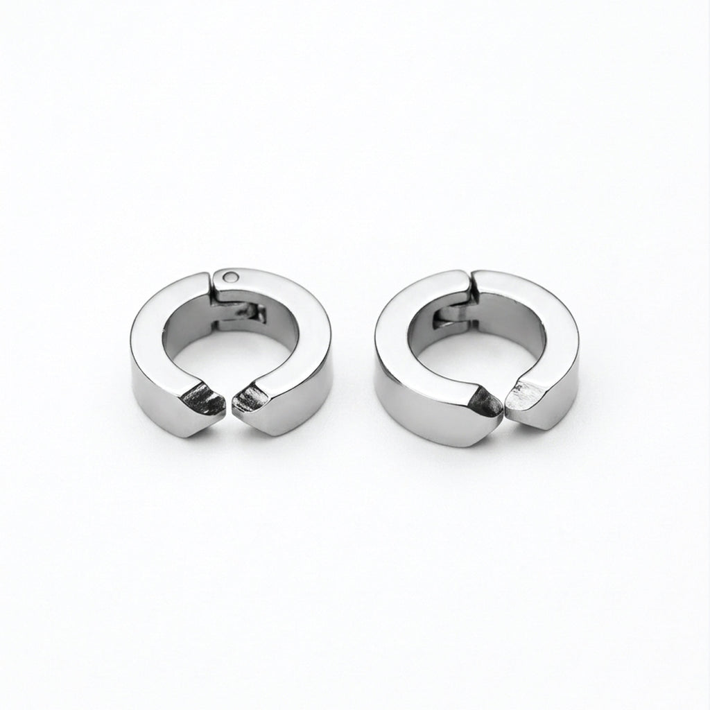 Silver Non-Piercing Earrings For Men