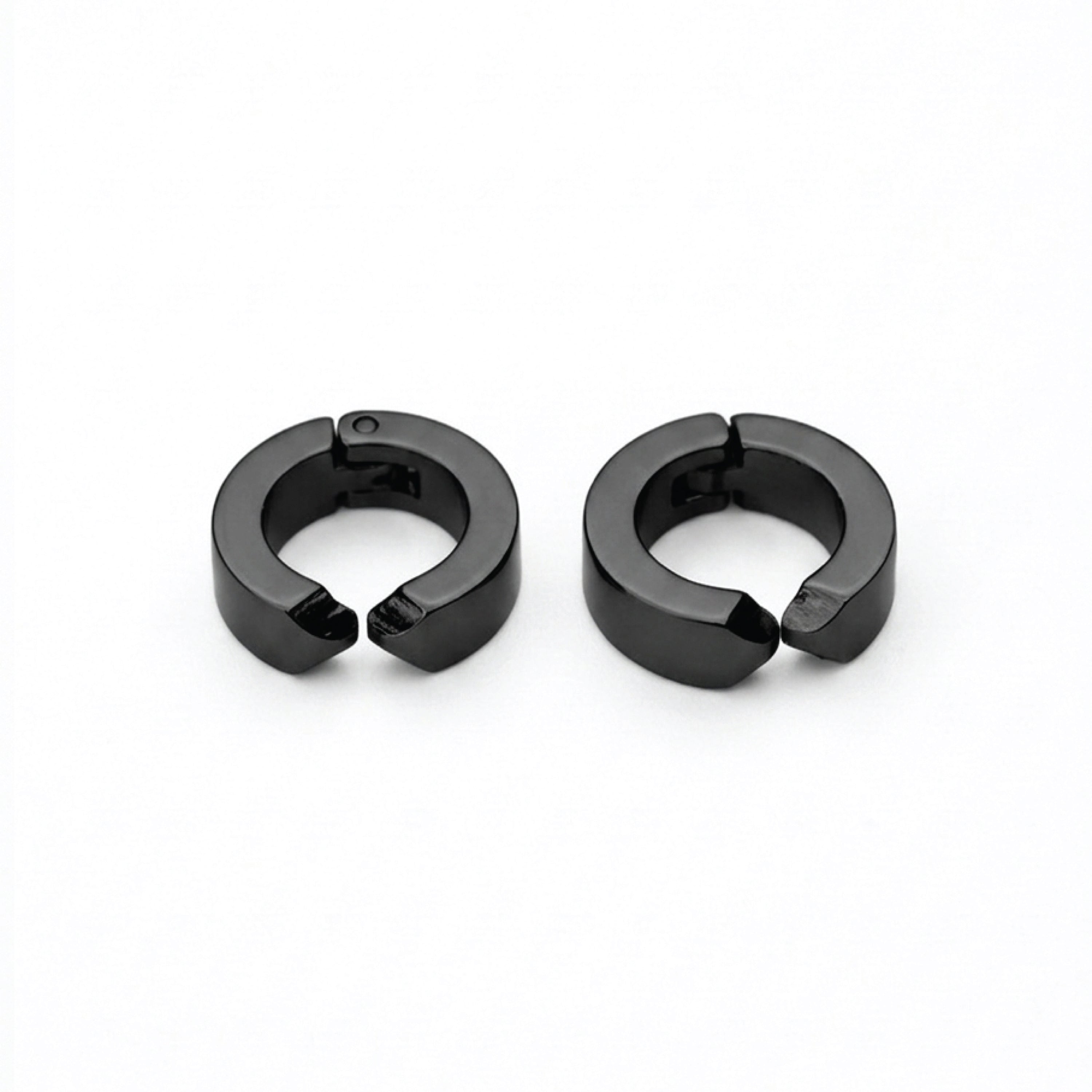 Black Non-Piercing Earrings For Men